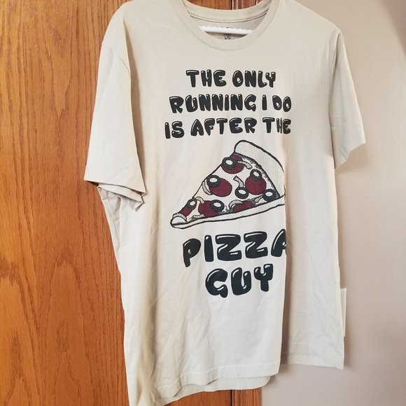 ❤️🛍️ NWOT  Mens George " Pizza Guy" Short Sleeve T Shirt  Size L❤️🛍️ - Picture 1 of 7